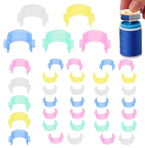 Nähspule kleine Clips - 100 x bunte Fadenclips | Multifunktionale Nähklemmen für Stickerei, Bekleidungsreparatur, Handwerk, Quilten und DIY-Projekte