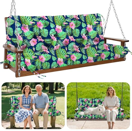 GPCHZM Hollywoodschaukel Auflage 180cm Wasserdicht Gartenbank Auflage Verdickt(12.5cm) Mit Rückenlehne Schaukelbank Auflage für Hollywoodschaukel Sitzbank Gartenbank Terrasse Hinterhof Rasen Veranda