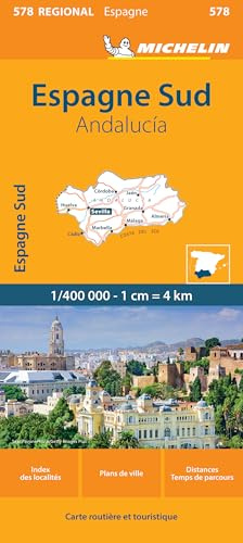 Carte Régionale Espagne Sud : Andalucia: Andalucía : carte routière et touristique: 578