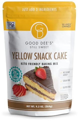 Good Dee’s Yellow Snack Cake Baking Mix | Keto Baking Mix | Sugar-Free, Gluten-Free, Grain-Free, Soy-Free, Low Carb Cake Mix | Diabetic, Atkins & WW Friendly (2g Net Carbs, 12 Serving)