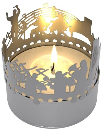 Orchester Schattenspiel - Musikalisches Windlicht mit Silhouette, Kerzenprojektion und faszinierendem Schattenspiel für Musikliebhaber