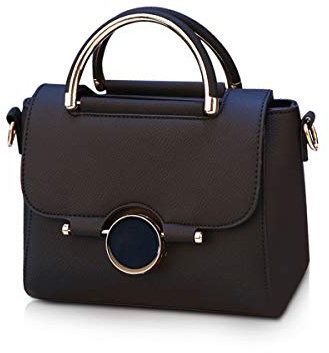 NICOLE & DORIS Umhängetasche Frauen PU Leder Schultertasche Vintage kleine Handtasche zum Ausgehen Klassische Abendtasche Partytasche Freizeittasche Schwarz