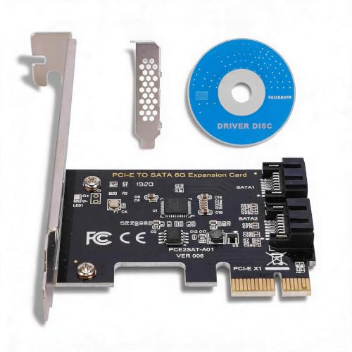 Erweiterungskarte, Plug-and-Play-PCI-E-Karten PCI Express zu SATA 3.0 2-Port SATA III 6-Gbit/s-Erweiterungsadapterkarten