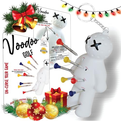 Voodoo Golf Ball-Tee-Halter, Schlüsselanhänger-Zubehör für Tasche, Geschenke für Herren, Passend für 8,9 cm, 6,5 cm, 3,8 cm, Weiß