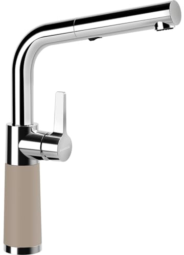SCHOCK 557120TWI Küchenarmatur SC-540 Twilight – braune CRISTADUR Hochdruck Armatur mit ausziehbarer Schlauchbrause und Standard Norm-Anschlüssen