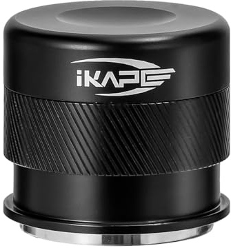 IKAPE 58mm Espresso Tamper, Premium Barista Coffee Calibrated Tamper with Spring Loaded, 100% Stainless Steel Tamper Compatible with All 58MM Bottomless Portafilter (Black)