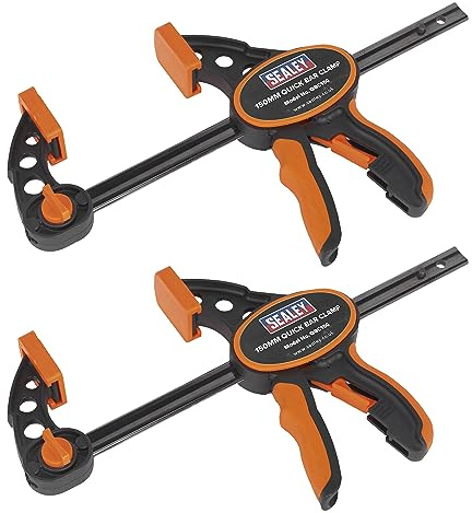 Sealey Morsetto a barra rapida, 150 mm, set da 2 pezzi, QBC1502