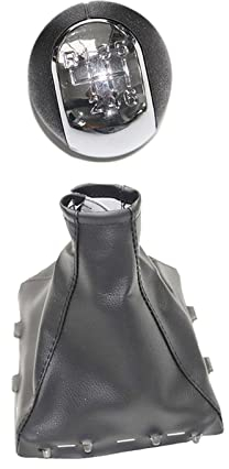 Schaltknauf Chrom Und Leder Auto Schaltknauf Hebel Gaitor Kofferraumabdeckung Für Opel Für Vectra C B Für Corsa Für Astra G Für SIGNUM Für Combo 02-05 Schalthebel Schaltknauf (Farbe : R123456 Set)