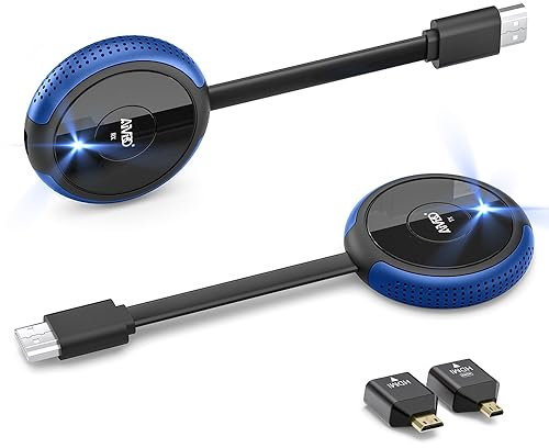 Wireless HDMI Transmitter and Receiver 4K/5.8G, Plug and Play HDMI Wireless Extender for Meeting, Home, School from Laptop/TV Box/Camera/PS5 to HDTV/Projector/Monitor 165FT/50M