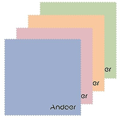 10 × 10 cm Panno di Pulizia in Microfibra per Occhiali 4 Pezzi Panno di Pulizia dello schermo Panno di Alta Qualità per Obiettivo/Fotocamera Reflex Digitale/Videocamera/Telefono