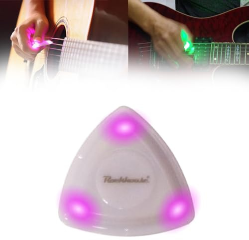 LED-leuchtendes Gitarrenplektrum,Beat-Picks,Gitarrenplektrum,Bass-Plektrum,E-Gitarren-Picks,leuchtendes Ersatz-Gitarrenplektrum,automatisch LED-leuchtendes Plektrum für verbesserte Bühnenleistung