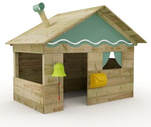 Casetta Wickey Hostel - casetta in legno per bambini, casetta da giardino per bambini, estremamente resistente alle intemperie - in legno massiccio impregnato a pressione - blu pastello
