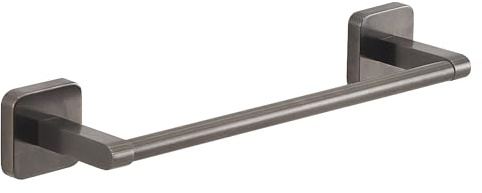 Gedy Tonga Toallero Barra Baño Pared 30cm Acero INOX y Cromall Gun Metal PVD, Portatollas con Tornillos y Biadhesivo Carga 7kg