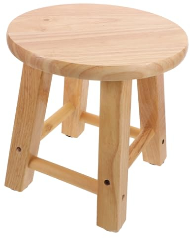 TINEASUR Holzhocker Klein Aus Holz Tritthocker Sitzhocker Für Wohnzimmer Und Küche Fußhocker Holz Für Drinnen Geeignet