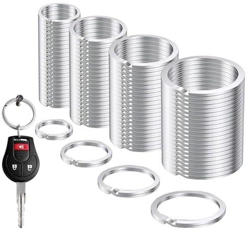 LDBKLGHJ Anillas para Llaveros - Robustas Argollas De Acero En Diferentes Tamaños, Ideal para Manualidades Y Diversos Proyectos