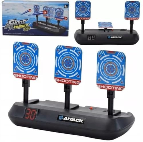 Copper Top Shooting Targets Toy Electronic Auto Reset Scoring Target, 3 Goals, LCD Display, Flashing Lights, 30 Mins Battery Life Age 6+