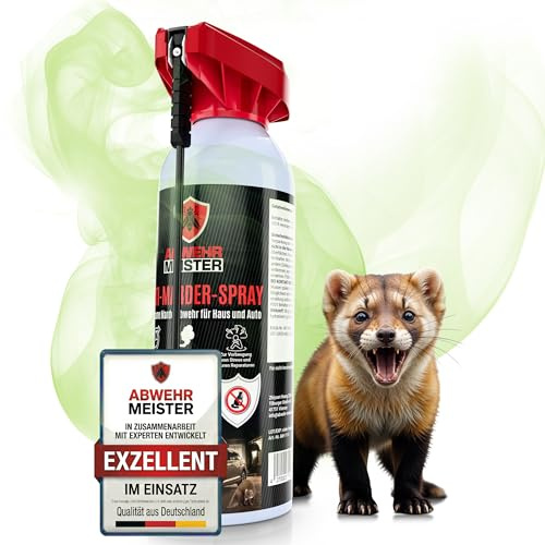 ABWEHR MEISTER ORIGINAL Marderspray [400 ml] zur Abwehr von Mardern | Für Auto, Garage & Haus, Marderschrecker Auto mit Sofort-, und Langzeitschutz, Marderabwehr inkl. Sprühlanze