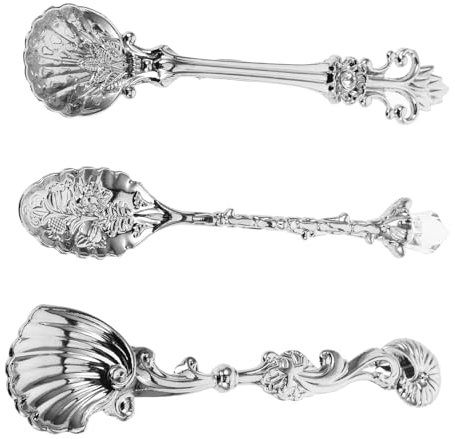 IMIKEYA European Spoon Vintage Dessert Spoons Tea Scoop Convenient for Home Accessory Portable Use