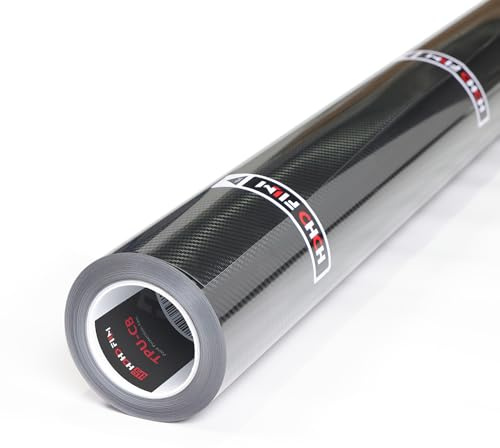HOHOFILM Carbon Black TPU PPF Gloss Carbon Fiber Wrap Film Car Paint Protection Film Self-Healing (152cmx30cm)
