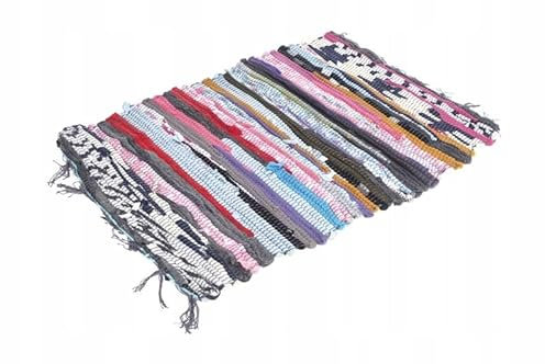 BirnePower Flickenteppich Fleckerlteppich Baumwollteppich Webteppich Teppichläufer Handwebteppich Fransen 60 x 100 cm