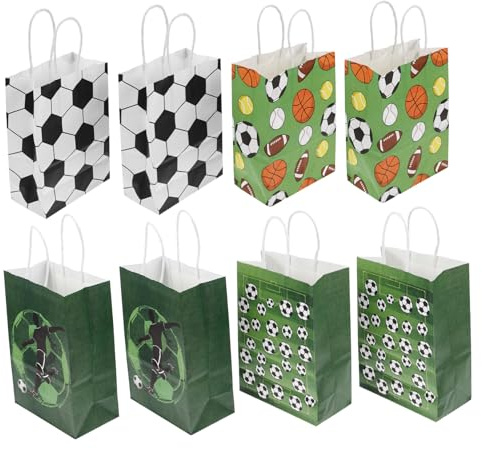 Generisch 12 Stück Fußball Taschen Bonbontüten Goodies Taschen Kleine Taschen Partytüten Papiertüten Baggies Fußball Einkaufstaschen Taschen Für Leckereien Leckerli