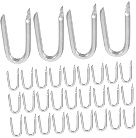 Ciieeo 200 Piezas De Clavos De Madera Para Cercas De Malla De Alambre Grapas Para Persianas De Plantación Tensores De Alambre Grapas De e Postes En U Gruesas Para