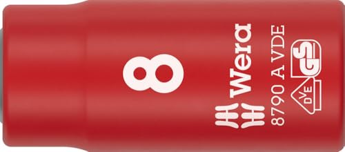 Wera 8790 A VDE Zyklop Socket, 1/4 Drive, 8 mm - 05005935001