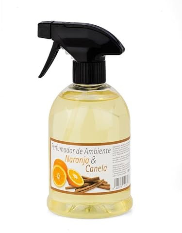 Prieto Larrey - Ambientadores de Hogar y Oficina - Neutralizador De Olores Duradero Con Aromas Naturales - Ambientador en spray - 500ml (Naranja y Canela)