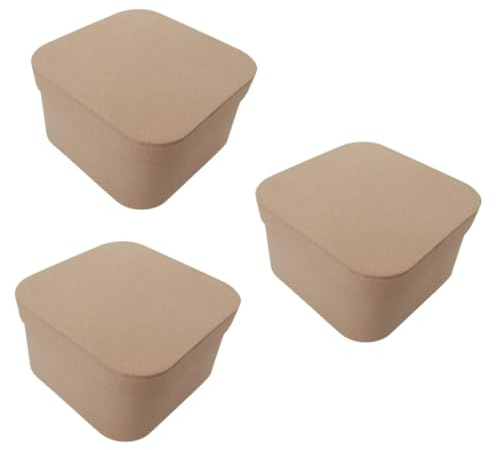 CALLARON 3er-packung Box Aus Kraftpapier Schmuck Schachteln Für Pralinen Boxen Mit Deckel Kleine Kisten Dekorative Verpackungskartons Dekorative Kästen Partyboxen Hellbraun