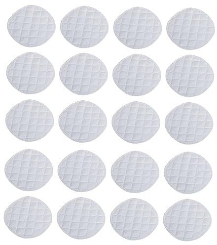 Coppette Assorbenti Allattamento in Cotone Bianco 20 Pezzi | Lavabili, Traspiranti e Delicate la Pelle, Uso Post Parto, Confezione Pratica per Mamme che Allattano
