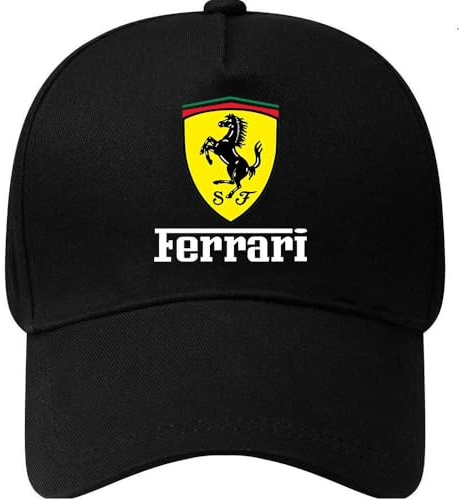 ZTLQ Auto Baseballmütze Baseball Cap für Ferrari, Baseballkappe für Herren und Damen Baumwolle Verstellbar Unisex Sonnenmütze Unisex Baseballkappe Outdoor Visor Sport,D