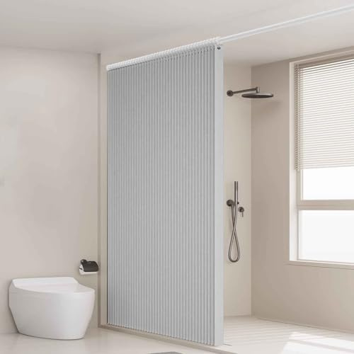HLTQL Cortina magnética Opaca Estilo acordeón para Puerta de Armario, Plisada, Plegable, Puerta de acordeón, Divisor de habitación, Dormitorio, baño, Sala de Estar(05,W80*H180cm)