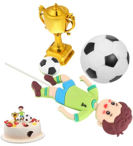 Didiseaon Soccer Cake Toppers Football Cake Decoration Trophies for Soccer Birthday Party Decorations Desktop