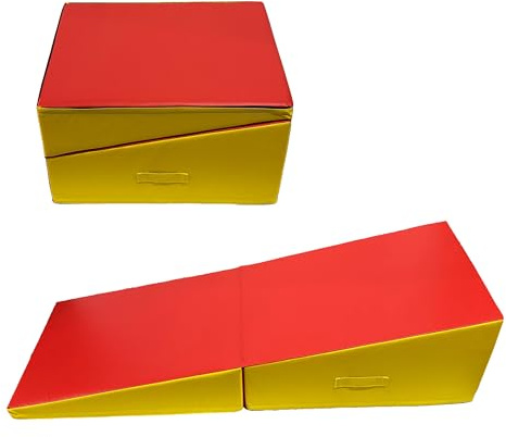 HTRDHT Klappbare Keilmatte Turnmatte - Rutschfeste Gymnastik-Keilmatte mit 10 cm Höhe, Leicht zu Reinigende Schräge Gymnastikmatte für Kinder & Erwachsene zu Yoga, Turnen, Taekwondo T(Size:83*60*35cm)