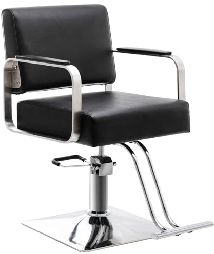 Hairdresser Barber Salon Chair,Capacity 330 Lbs - with Heavy Duty Hydraulic Pump, 360° Swivel Adjustable Spa Beauty Equipment, Hair Stylist Women Man for Barbershop,Home Hairdresser (Black)