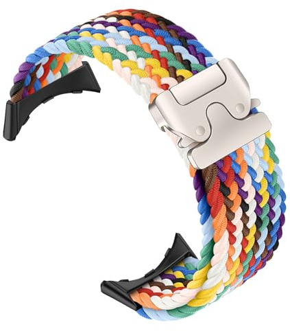 RanBluu flätat armband för Google Pixel Watch 4/3 45 mm, elastiskt nylon, ersättningsarmband, tyg sportband för pixel klocka 4/3 45 mm, Nylon