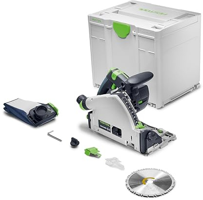 Festool Akku-Tauchsäge TSC 55 KSEB-Basic, KickbackStop, Säge, Systainer | 18V Profi-Tauchkreissäge mit EC-TEC Motor, Gehrung bis 47 Grad, FastFix Sägeblattwechsel, kompatibel mit Führungsschienen