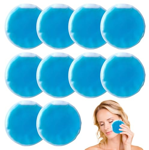 10 Pcs Kühlpads Klein 7cm Kühlpack Klein, Wiederverwendbare Gel Kühlpack Warme und kalte Kompressen für Augen Weisheitszähne Schönheit Schmerzlinderung Zahnschmerzen Fieber für Kinder Erwachsene