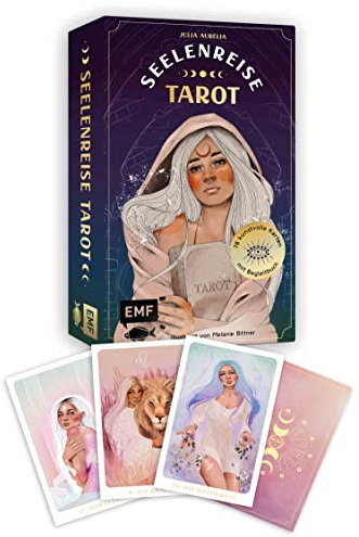 Tarot-Kartenset: Seelenreise Tarot: 78 kunstvoll illustrierte Karten mit Goldrand und Begleitbuch