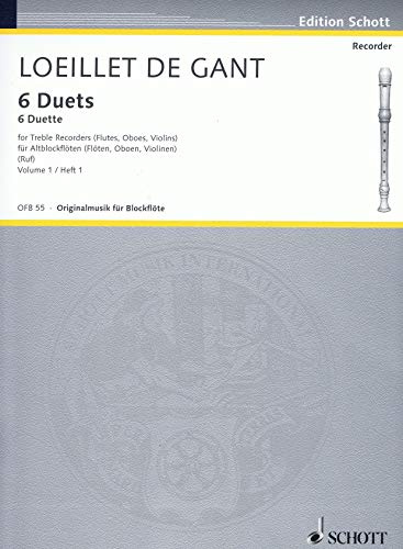 6 Duette: Vol. 1. 2 Alt-Blockflöten (Flöten, Oboen, Violinen). Spielpartitur. (Originalmusik für Blockflöte)