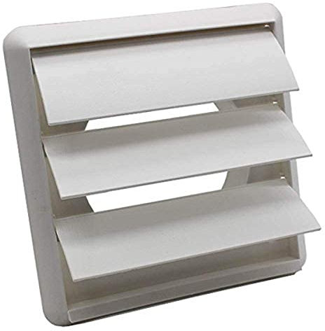 Merriway BH05070 100 mm/ 4 inch White External Gravity Air Vent Duct Grill, Extractor Fan Wall Outlet