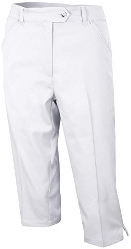 Island Green Womens Iglpnt1487ss Ladies Stretch Quick Dry Capri Shorts Golf Pants, White, 12 EU