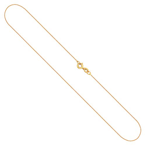 EDELIND Goldkette Damen 333 Echtgold - Ankerkette 0.8 mm Gelbgold 38cm - Feine Halskette mit Geschenkbox