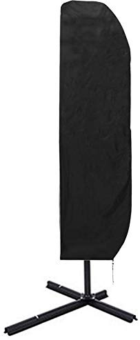 ELR Parasol Cover, Garden Umbrella Cover Waterproof Patio Umbrella Cover,Outdoor Garden Parasol Cover Zipper, for Diameter 2m-4m Parasols, with Telescopic Pole Cover (265x40/70cm)