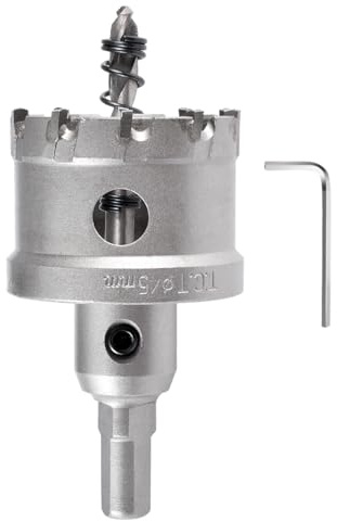 KATUR Lochsäge Hartmetall-Bohrer 45mm, Metall Lochsäge Bohrer, TCT-Bohrer-Lochsägen für Edelstahl, Eisen, Legierung, Kupfer, Holz, Kunststoffe