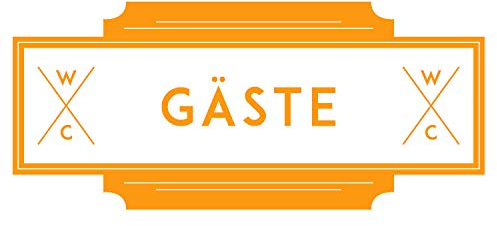 Gäste WC WC-Schild, Toilettenschild, selbstklebend Unisex, Orange, L