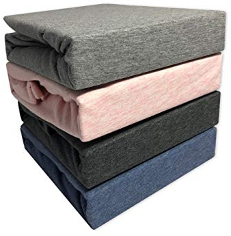 Kinder Baby Jersey Melange Hellgrau Spannbettlaken Spannbetttuch 60x120-70x140 cm -160 g/m²