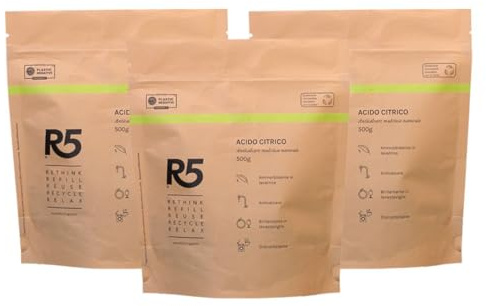 R5, Acido Citrico in Polvere, 1.5 kg, Anticalcare Multiuso, Disincrostante
