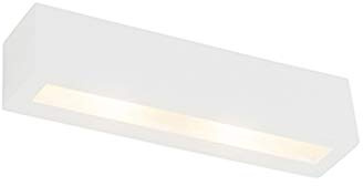 Qazqa Modern Up and Down Wandleuchte, Wandlampe - Tjada_novo - Weiß, Rechteckig, max. 25W, Geeignet für LED, 2-flammig, 35.3cm, Ideal als Wohnzimmerlampe und Flur