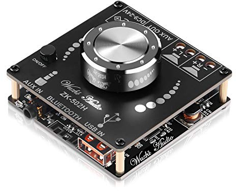 MakerHawk Bluetooth Amplifier Board Hifi Stereo 2.0 2X50W Audio Amplifier Module TPA3116D2 Digital Power Amplifier Bluetooth 5.0 Dual Channel AMP with AUX/USB/Bluetooth/Flash Drive/PC Sound Card Input